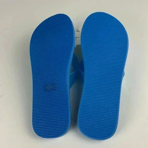 CALVIN KLEIN SZ 8 NWT MED BLUE THONG SANDALS - Picture 3 of 4
